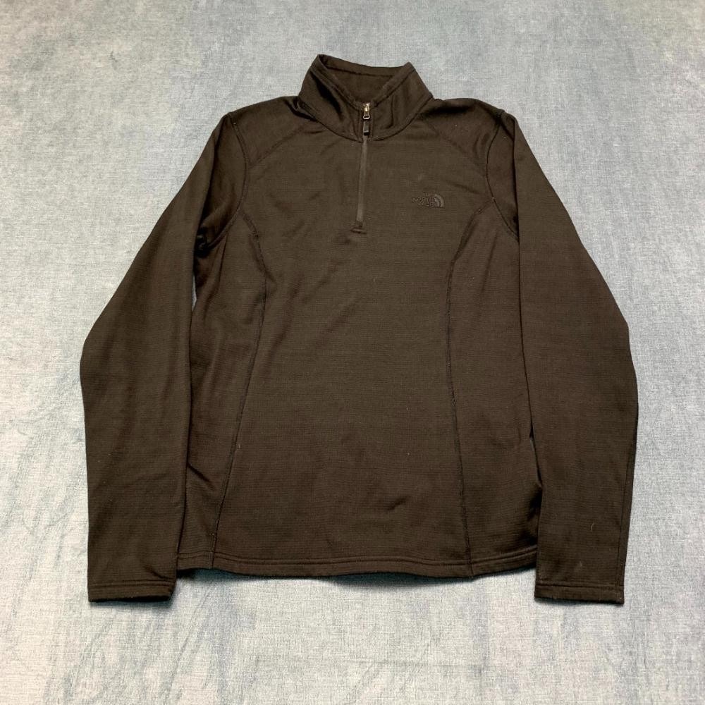 The North Face Sweatshirt Womens Medium Black Fleece Lined Raglan Quarter Zip